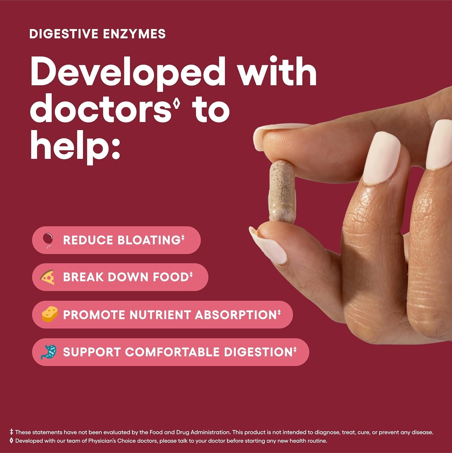 Digestive Enzymes for Bloating & Digestion - Fast-Acting 16 Enzyme Formula with Organic Prebiotics & Probiotics for Gut & Digestive Health - Meal Time Discomfort Relief - 60 CT