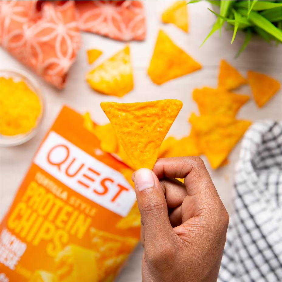 Quest Tortilla Style Protein Chips, Nacho Cheese, Baked, 1.1Oz, 4 Count