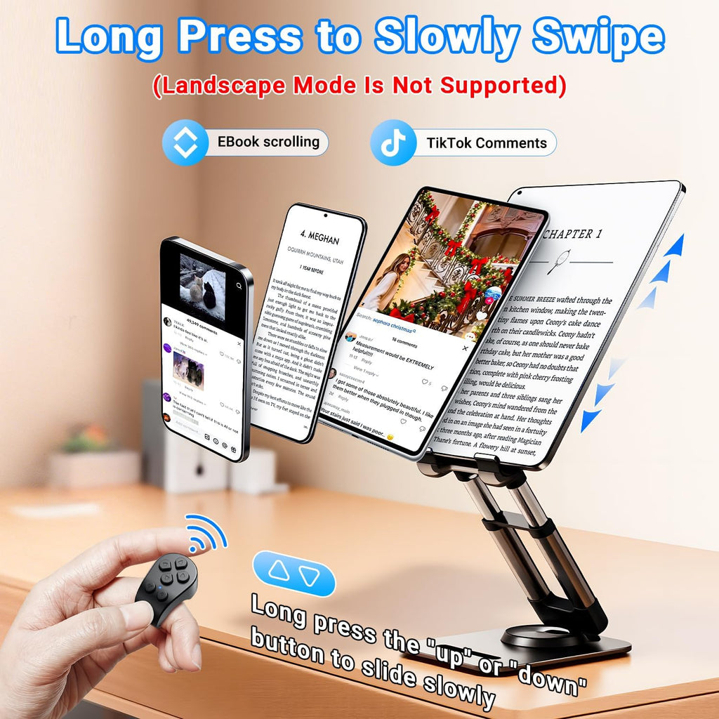Tiktok Scrolling Ring Remote Control,Page Turner for Ipad Iphone & Android Tablet,Bluetooth Camera Remote, Scrolling Ring for Tiktok,Youtube,Instagram,Ios,Android (Black)