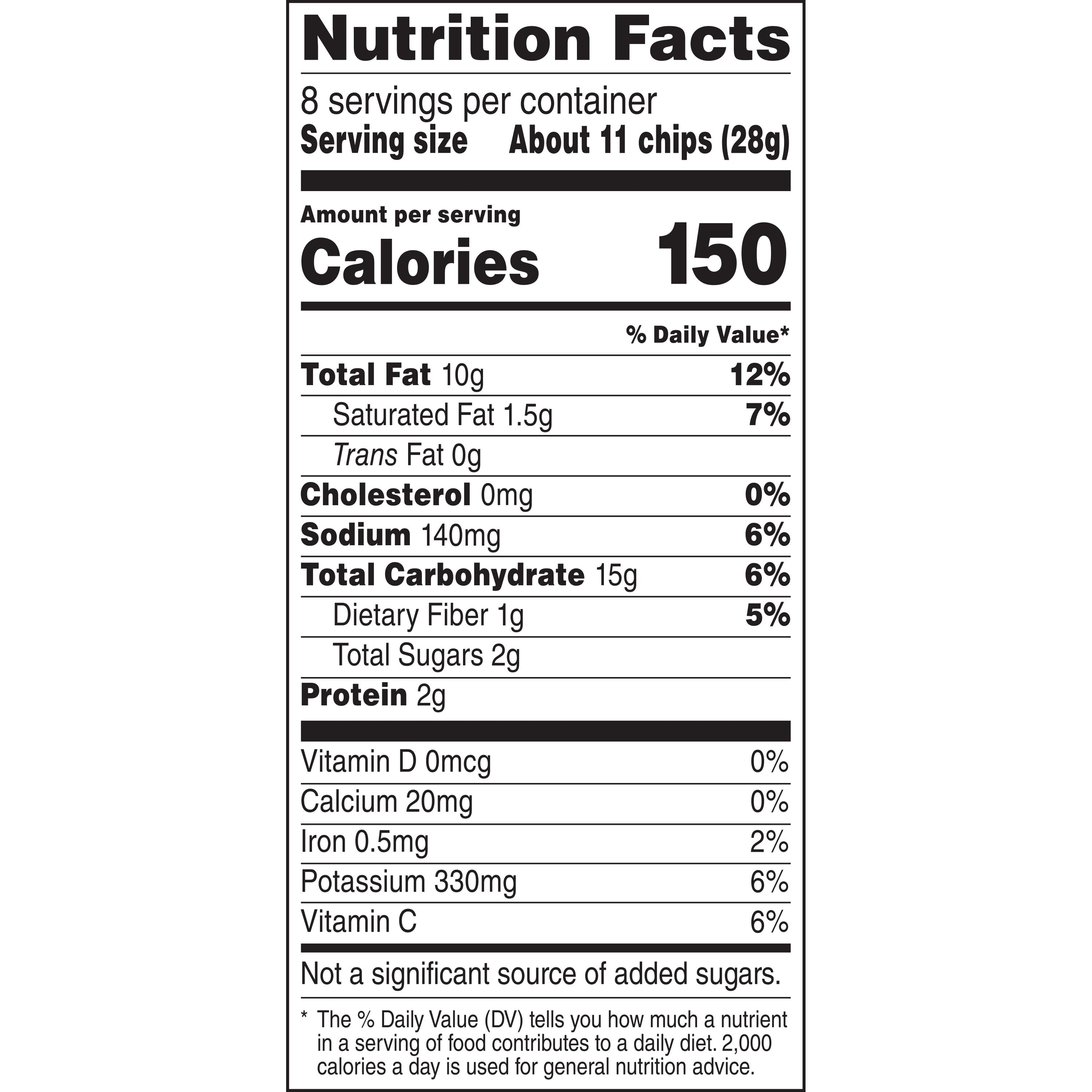 Potato Chips Sour Cream & Onion Flavor Snack Chips, 8 Ounce Bag