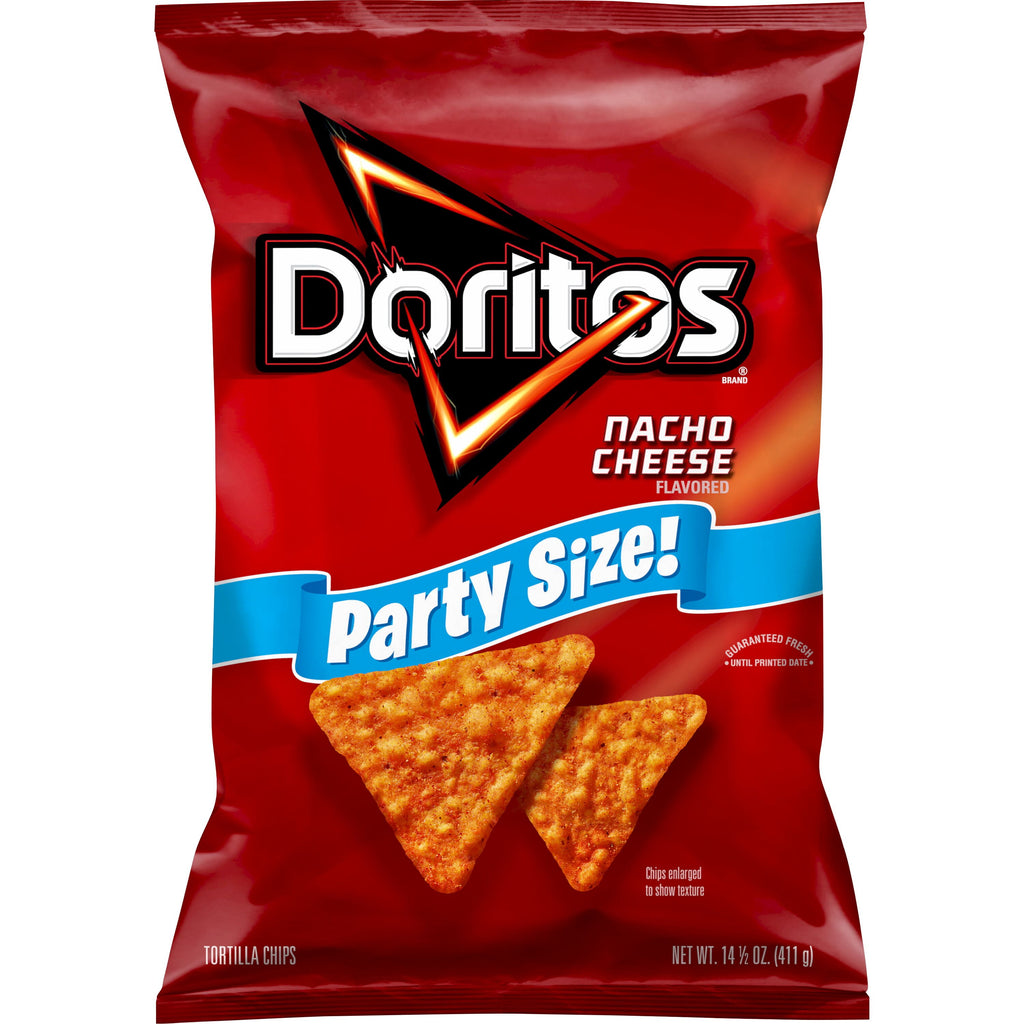 Nacho Cheese Tortilla Snack Chips,Party Size, 14.5 Ounce Bag