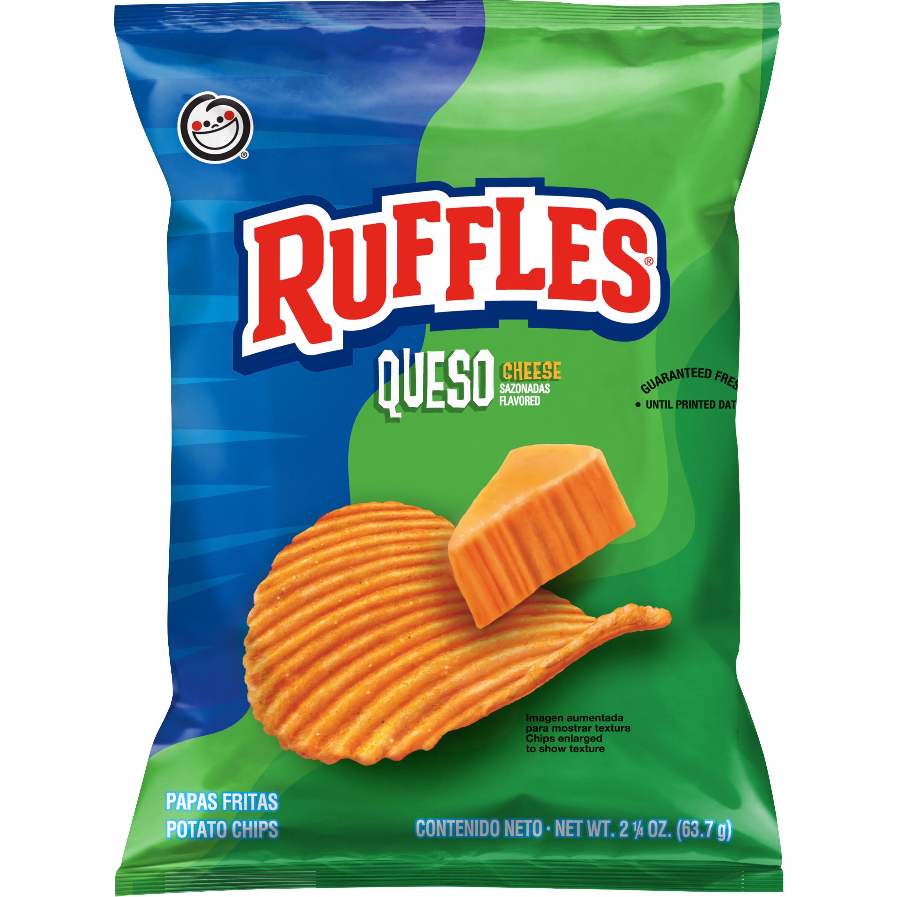 Potato Chips Queso Cheese Flavored, 2.25 Oz Bag